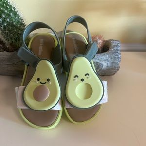 Mini Melissa avocado detailing straps sandals ,NEW